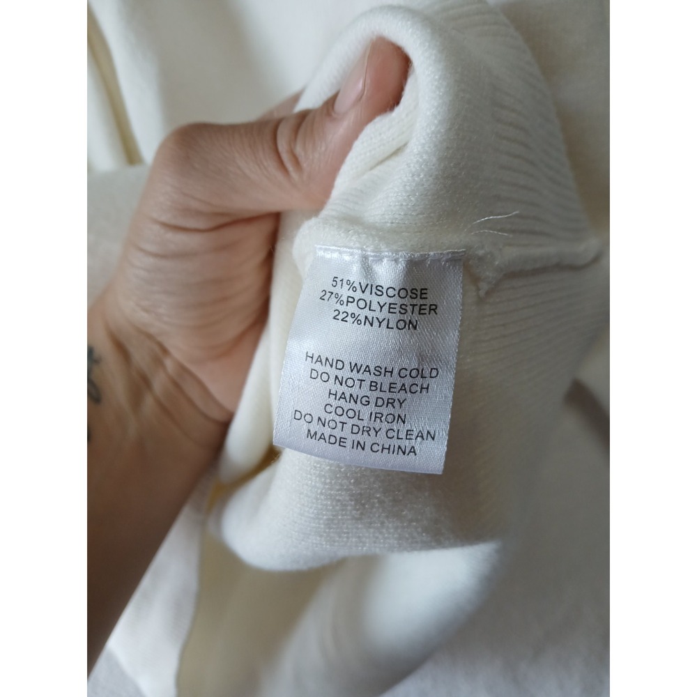 All Row Sweater‎ Button Up Ivory cardigan Small NWOT - Picture 9 of 10